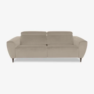 Furniture Village Nicoletti Italia - Milano 3 Seater Fabric Power Recliner Sofa - Flambe Visone
