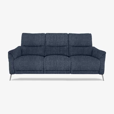 Furniture Village Daytona 3 Seater Fabric Power Recliner Sofa with Drop Down - Anivia Blue