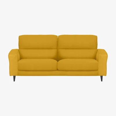 Furniture Village Axel 3 Seater NC Leather Sofa - Sunflower