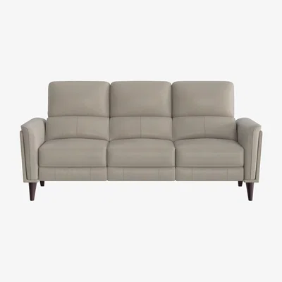 Furniture Village Compact Collection Klein 3 Seater NC Leather Power Recliner Sofa with Telescopic Headrests - Feather