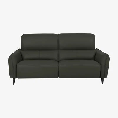 Furniture Village Domicil - Maddox 3 Seater Leather Sofa - NN Olive Green