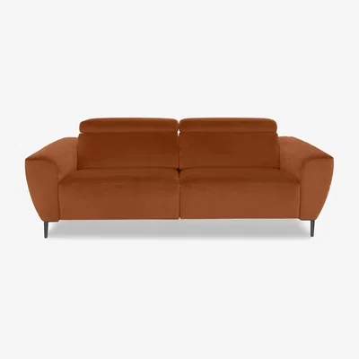 Furniture Village Nicoletti Italia - Milano 3 Seater Fabric Power Recliner Sofa - Selma Mattone