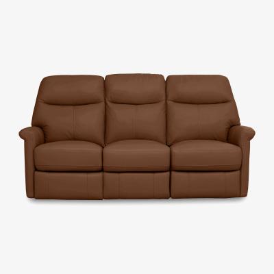 Furniture Village Compact Collection Lille 3 Seater Leather Sofa - Warm Brown