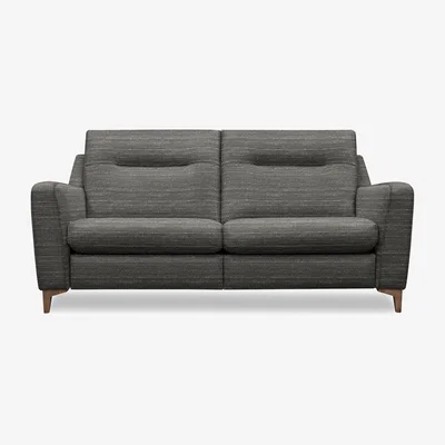 Furniture Village G Plan - Arlo 3 Seater Fabric Power Recliner Sofa - Victoria Slate with Walnut Feet