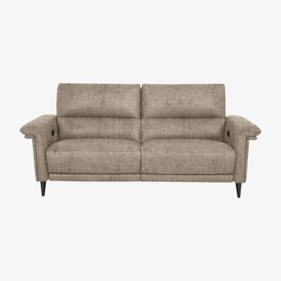 Furniture Village Domicil - Huxley 3 Seater Fabric Power Recliner Sofa with Telescopic Headrests - Sand