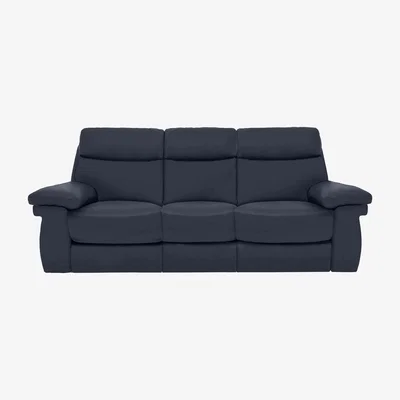 Furniture Village Comfort Story - Serene 3 Seater Leather Power Recliner Sofa - Navy