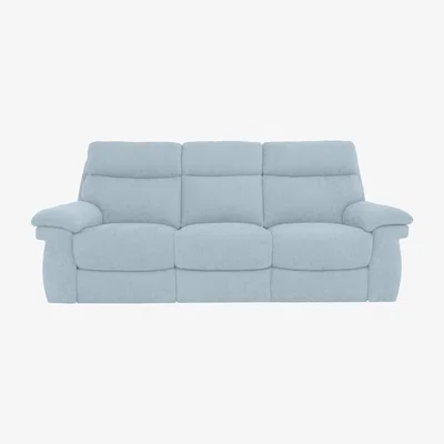 Furniture Village Comfort Story - Serene 3 Seater Fabric Power Recliner Sofa with Drop Down Table - Baby Blue