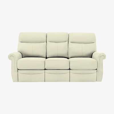 Furniture Village G Plan - Avon 3 Seater Leather Manual Recliner Sofa - White