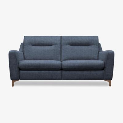 Furniture Village G Plan - Arlo 3 Seater Fabric Sofa - No Recliner - Manhattan Ink with Walnut Feet