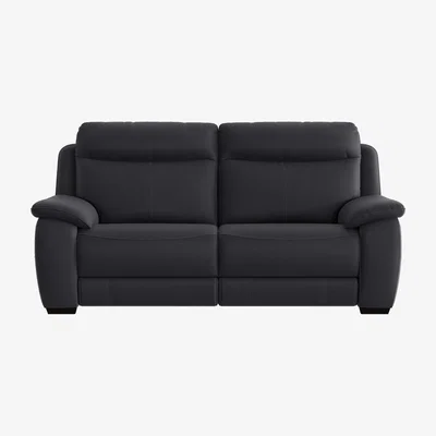 Furniture Village Starlight Express 3 Seater BV Leather Manual Recliner Sofa - Classic Black