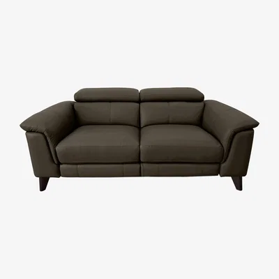 Furniture Village Wade 3 Seater Leather Power Recliner Sofa - Olive