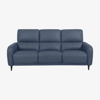 Furniture Village Domicil - Logan 3 Seater Leather Sofa - NN Ocean Blue