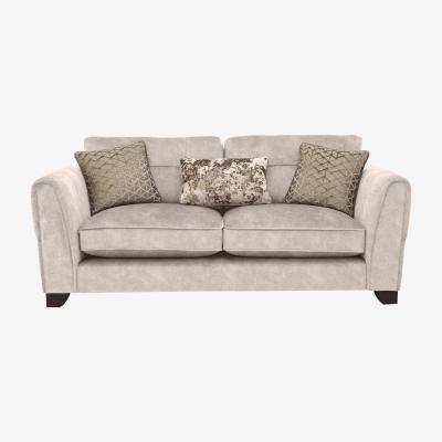 Furniture Village Ariana 3 Seater Fabric Classic Back Sofa - Cream