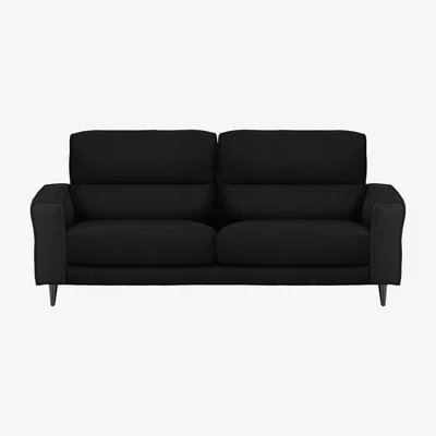Furniture Village Axel 3 Seater BV Leather Sofa - Classic Black