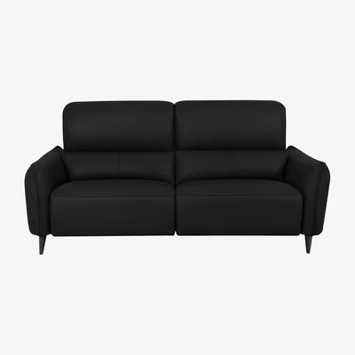 Furniture Village Domicil - Maddox 3 Seater Leather Sofa - NN Black