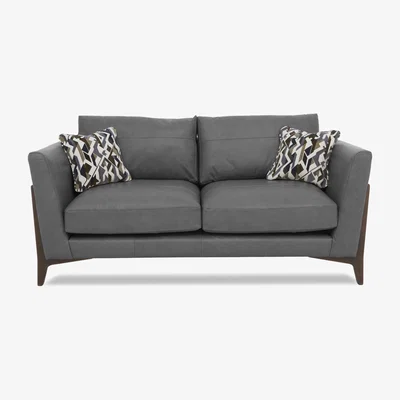 Furniture Village Iris 3 Seater Leather Sofa - Turino Graphite Wa Ft