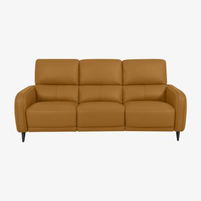 Furniture Village Domicil - Logan 3 Seater Leather Power Recliner Sofa - NP Honey Yellow