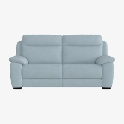Furniture Village Starlight Express 3 Seater Fabric Recliner Sofa with Power Headrests - Baby Blue