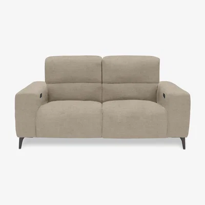 Furniture Village New York 3 Seater Fabric Power Recliner Sofa - R120 Light Khaki