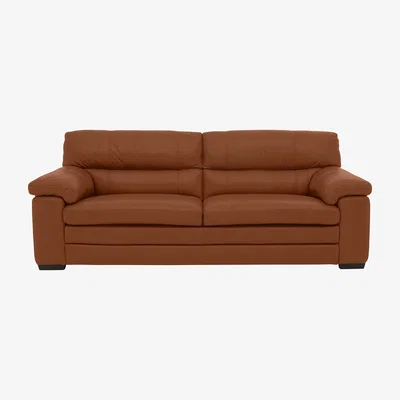 Furniture Village Cozee 3 Seater Pure Premium Leather Sofa - Warm Brown