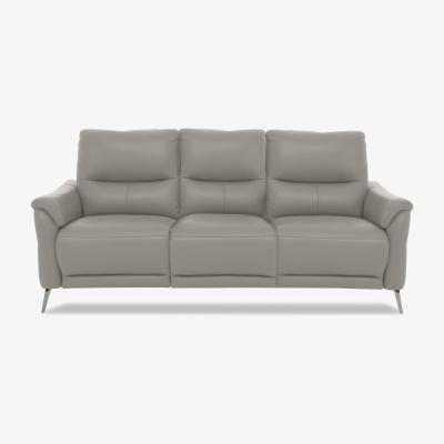 Furniture Village Daytona 3 Seater Leather Sofa - New Grey