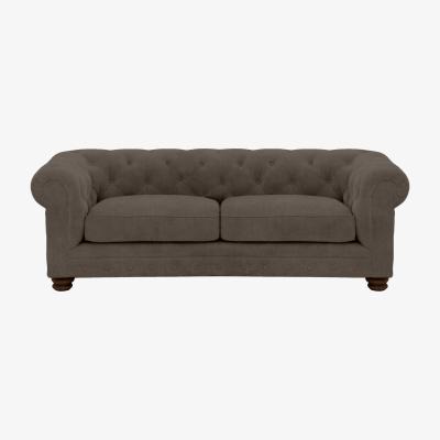 Furniture Village Alexander and James - Chesterfield Collection Hugo 3 Seater Fabric Sofa - Discovery - Dark Feet