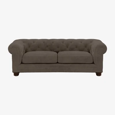Furniture Village Alexander and James - Chesterfield Collection Hugo 3 Seater Fabric Sofa - Discovery - Dark Feet