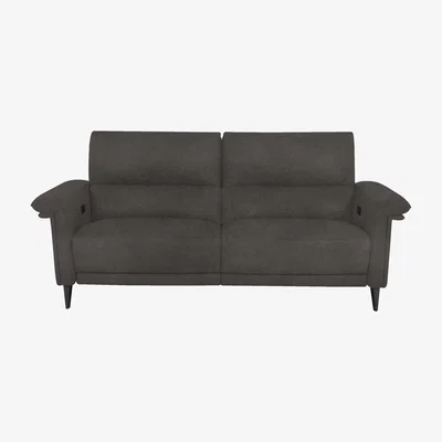 Furniture Village Domicil - Huxley 3 Seater Fabric Power Recliner Sofa with Telescopic Headrests - Taupe