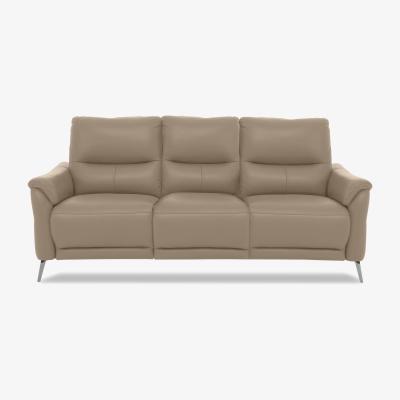 Furniture Village Daytona 3 Seater Leather Power Recliner Sofa with Drop Down - Barley