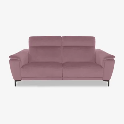 Furniture Village Nicoletti Italia - Amalfi 3 Seater Fabric Power Recliner Sofa - Selma Rosa