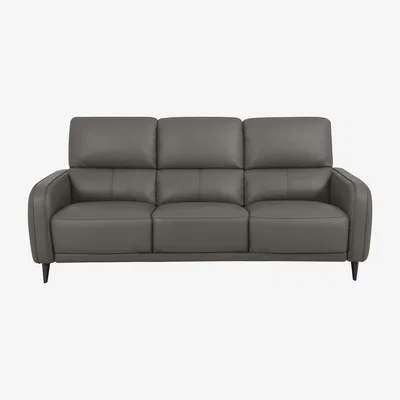 Furniture Village Domicil - Logan 3 Seater Leather Sofa - NP Elephant Grey