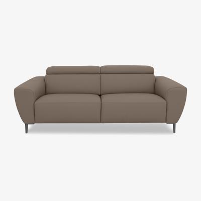 Furniture Village Nicoletti Italia - Milano 3 Seater Leather Power Recliner Sofa - Botero Taupe