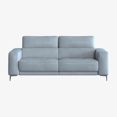Furniture Village Adama 3 Seater NC Leather Power Recliner Sofa with Telescopic Headrests - Pearl Blue
