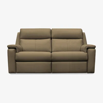 Furniture Village G Plan - Thornbury 3 Seater Leather Power Recliner Sofa - Capri Mushroom
