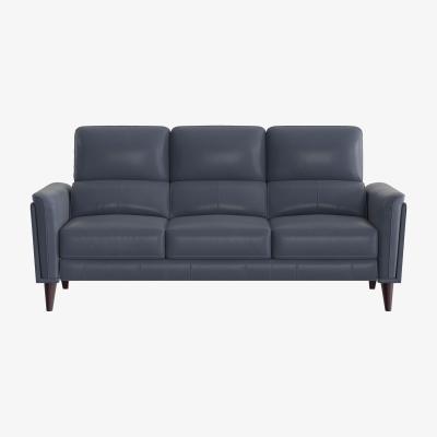 Furniture Village Compact Collection Klein 3 Seater NC Leather Sofa - NC Ocean Blue