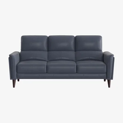 Furniture Village Compact Collection Klein 3 Seater NC Leather Sofa - NC Ocean Blue