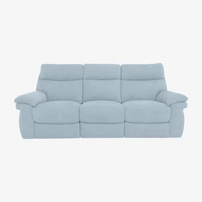 Furniture Village Comfort Story - Serene 3 Seater Fabric Power Recliner Sofa - Baby Blue