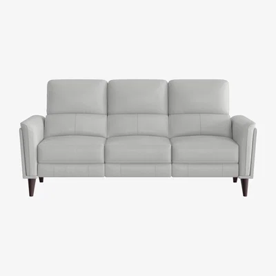 Furniture Village Compact Collection Klein 3 Seater NC Leather Power Recliner Sofa with Telescopic Headrests - Grey