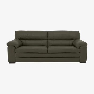 Furniture Village Cozee 3 Seater Pure Premium Leather Sofa - Olive