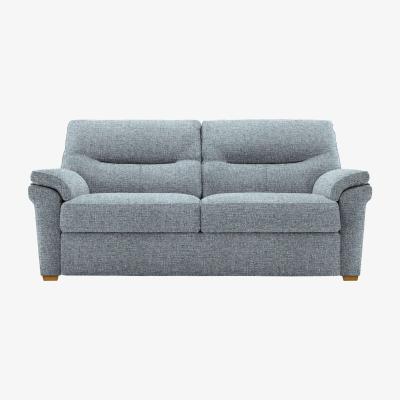 Furniture Village G Plan - Seattle 3 Seater Fabric Sofa with Wooden Feet - Arola Sky