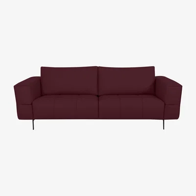 Furniture Village Domicil - Lawson 3 Seater Leather Sofa - NP Ruby