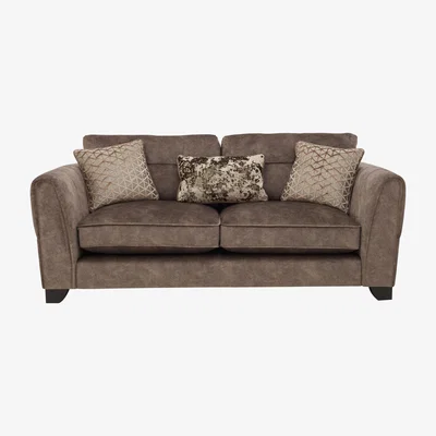 Furniture Village Ariana 3 Seater Fabric Classic Back Sofa - Dapple Chocolate