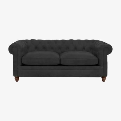 Furniture Village Alexander and James - Chesterfield Collection Ralph 3 Seater Fabric Sofa - Boot - Dark Feet