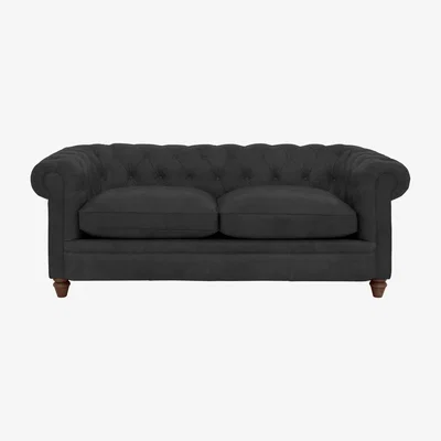 Furniture Village Alexander and James - Chesterfield Collection Ralph 3 Seater Fabric Sofa - Boot - Dark Feet