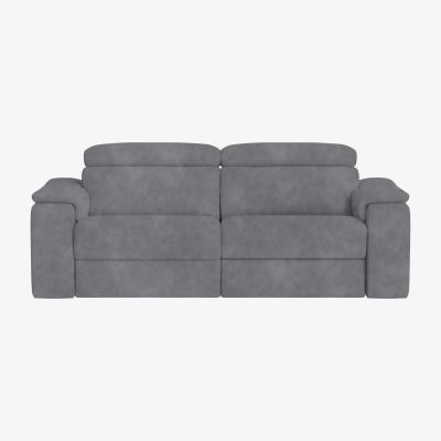 Furniture Village Nicoletti Italia - Davide 3 Seater Fabric Power Recliner Sofa - Selma Topo
