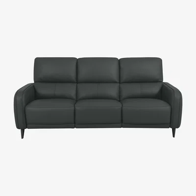 Furniture Village Domicil - Logan 3 Seater Leather Power Recliner Sofa - NP Shale Grey