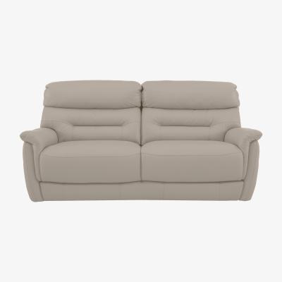 Furniture Village Chicago 3 Seater Leather Sofa - Grey- World of Leather