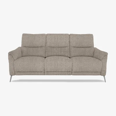 Furniture Village Daytona 3 Seater Fabric Power Recliner Sofa with Drinks Holder and Built-in Bluetooth Speaker - Anivia Khaki