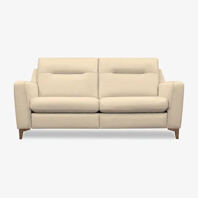 Furniture Village G Plan - Arlo 3 Seater Fabric Sofa - No Recliner - Stingray Linen with Walnut Feet
