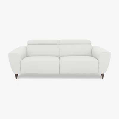 Furniture Village Nicoletti Italia - Milano 3 Seater Leather Power Recliner Sofa - Torello Bianco Puro
